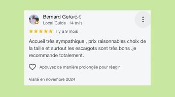 Merci à toutes les familles venues visiter la Ferme aux Escargots cet été ! - Quelques jolis commentaires reçus sur notre page Google - Image 6